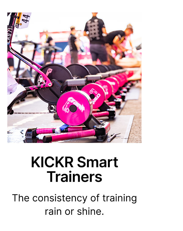 KICKR Smart Trainers | The consistency of training rain or shine.