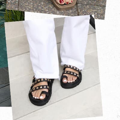 Morning Mood Chunky Stud Sandal - Black