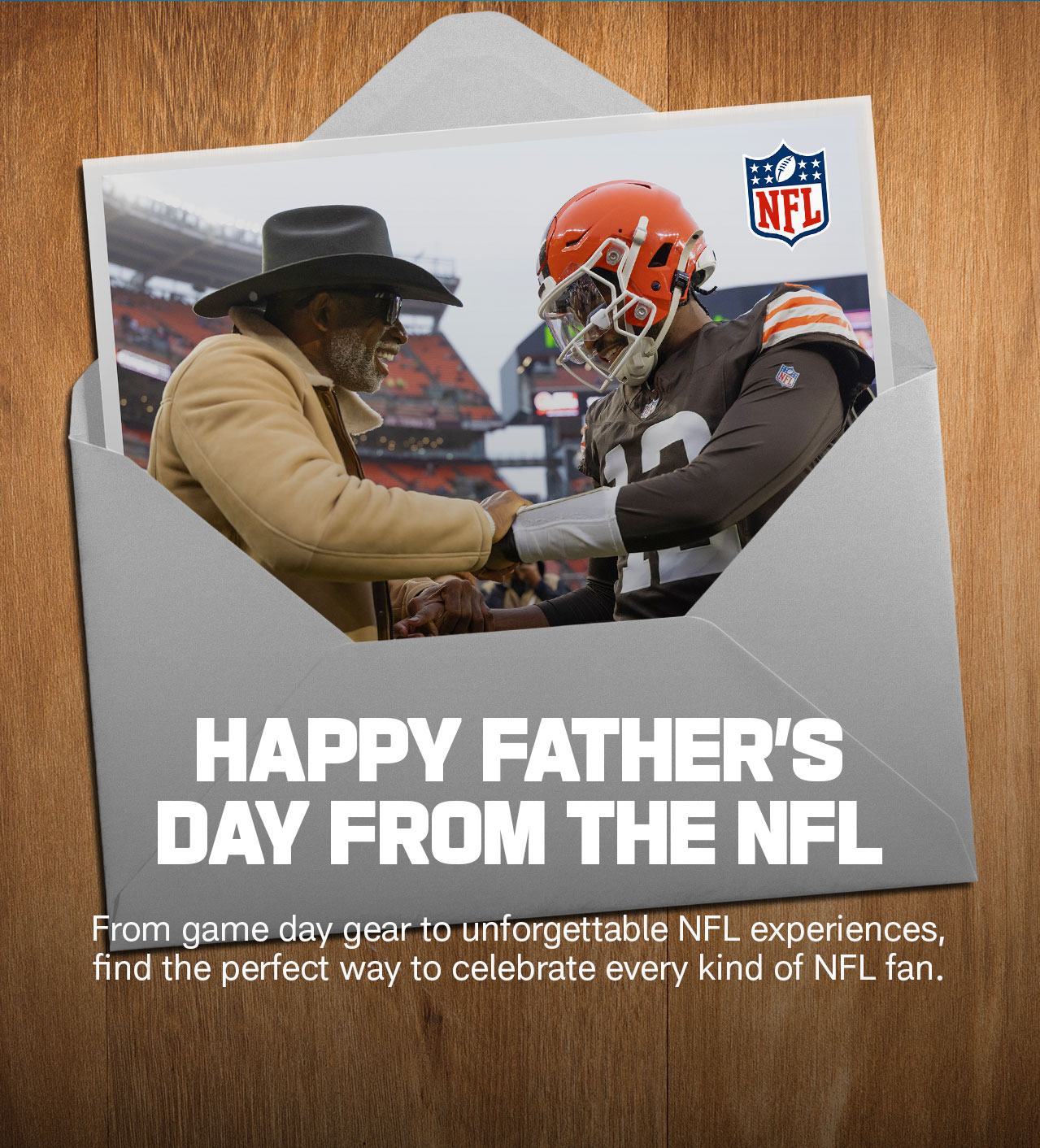 Happy Father’s Day from the NFL. From game day gear and unforgettable NFL experiences to NFL + and more, find the perfect way to celebrate every kind of NFL fan. 