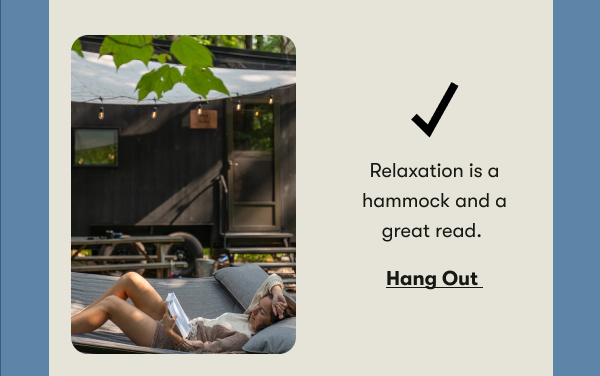Relaxation is a hammock and a great read.