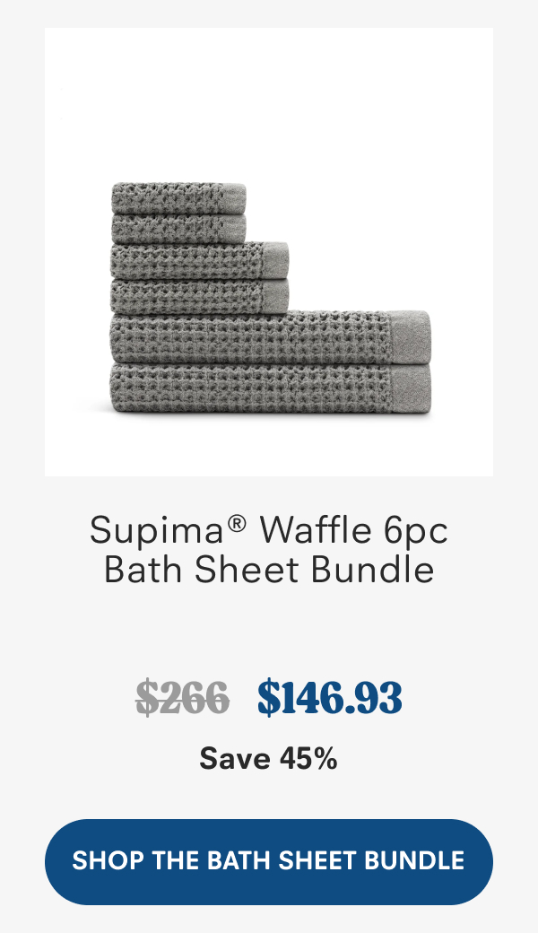 Supima® Waffle 6pc Bath Sheet Bundle