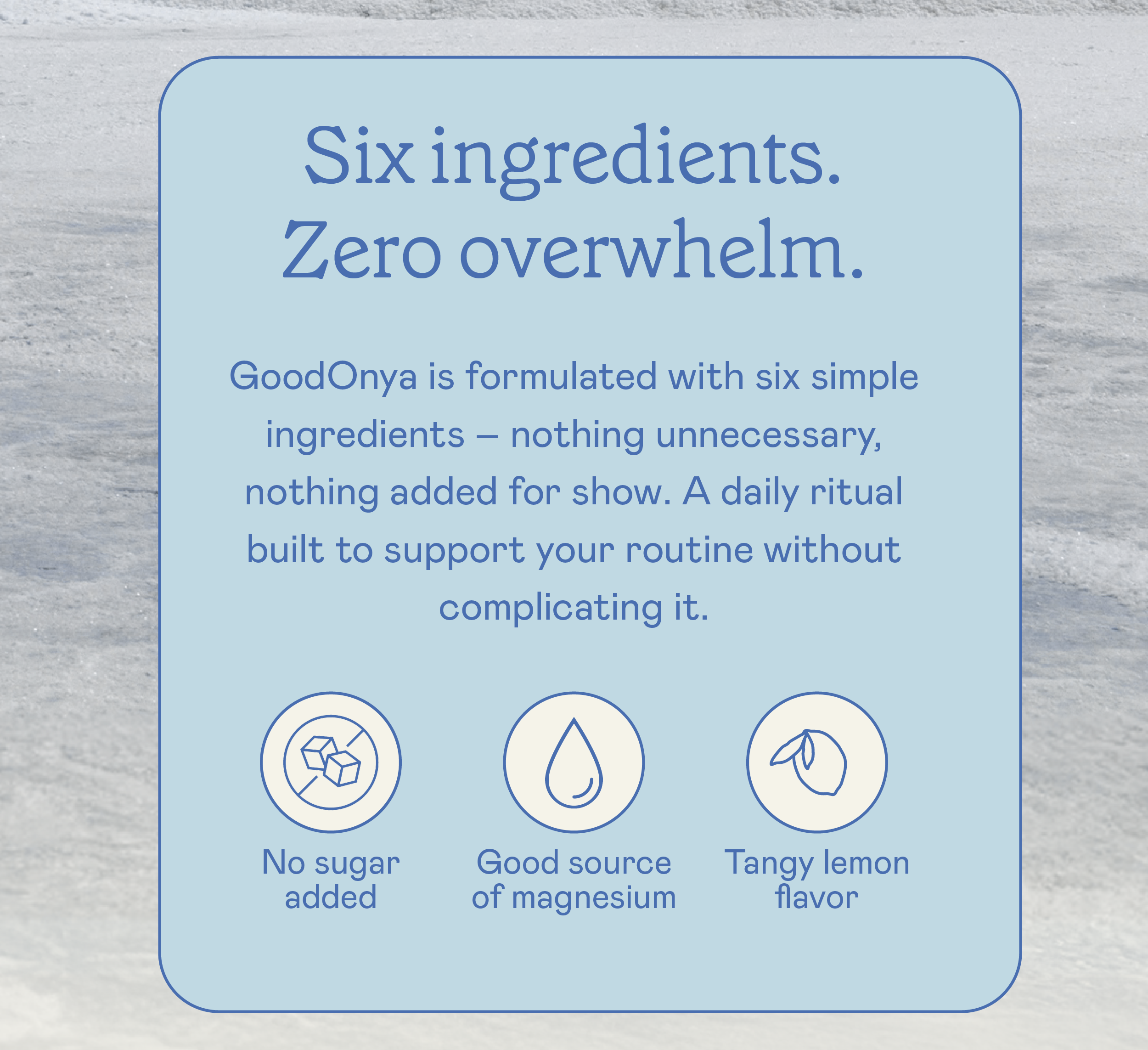 Shop GoodOnya's six-ingredient hydration powder