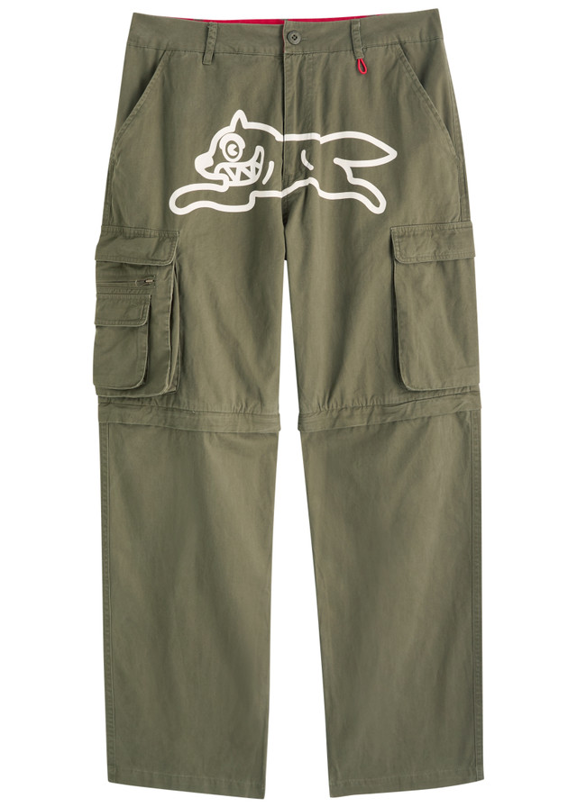 ICE CREAM Running Dog zip-off shorts twill cargo trousers