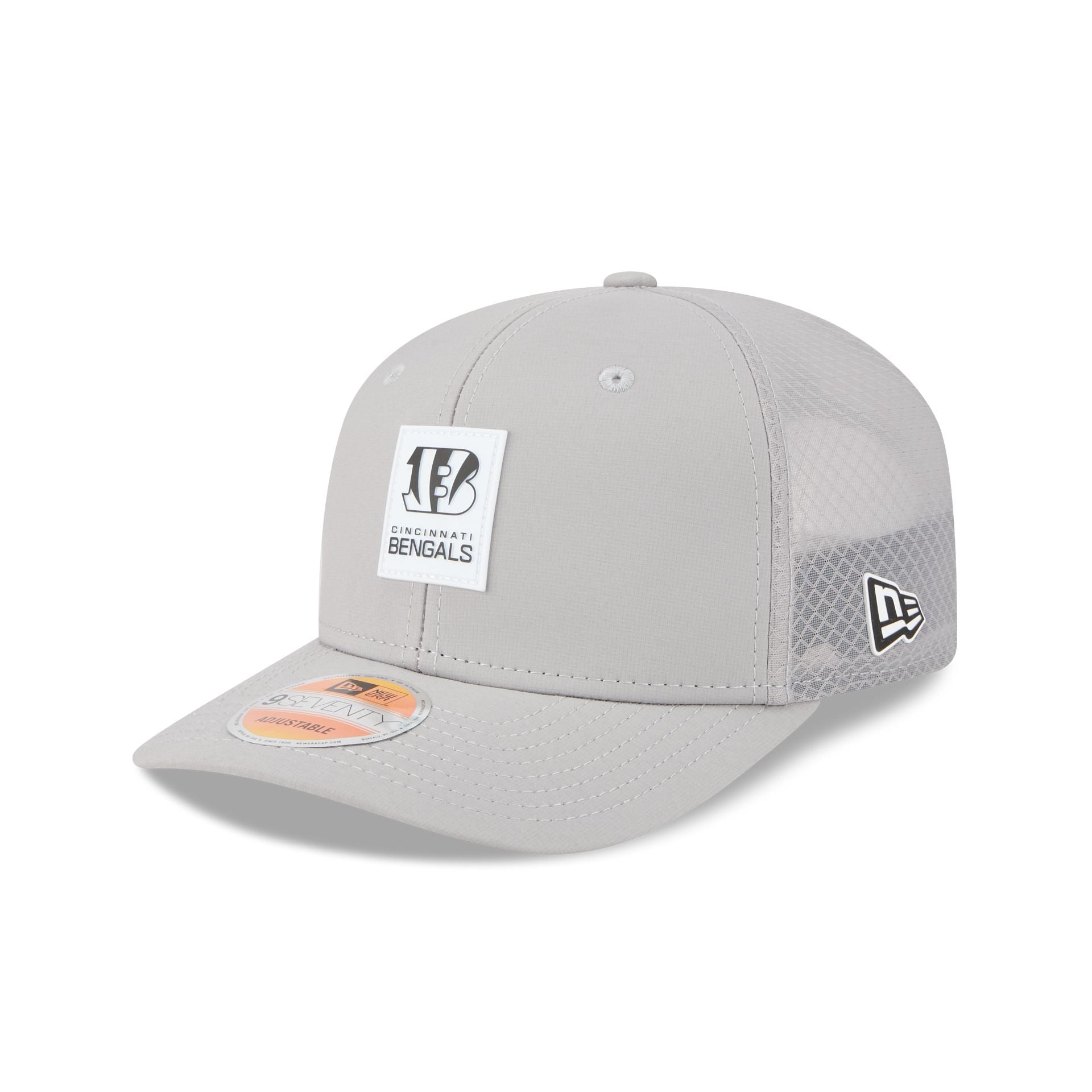 Image of Cincinnati Bengals 2025 Sideline Hot Weather Gray 9SEVENTY Trucker Hat