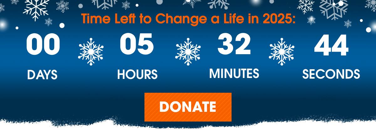 Time left to change a life.