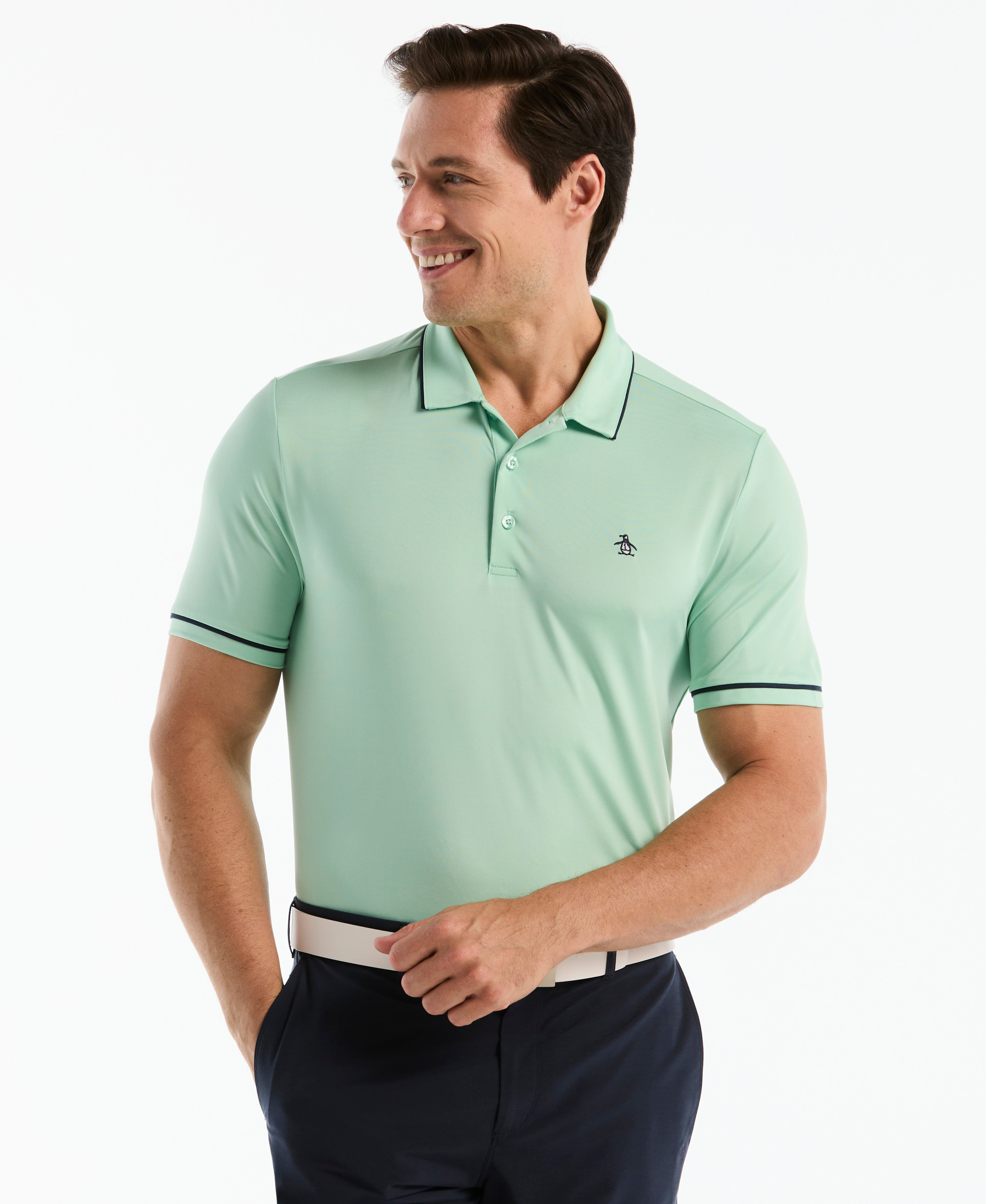 Image of Contrast Tipping Solid Golf Polo