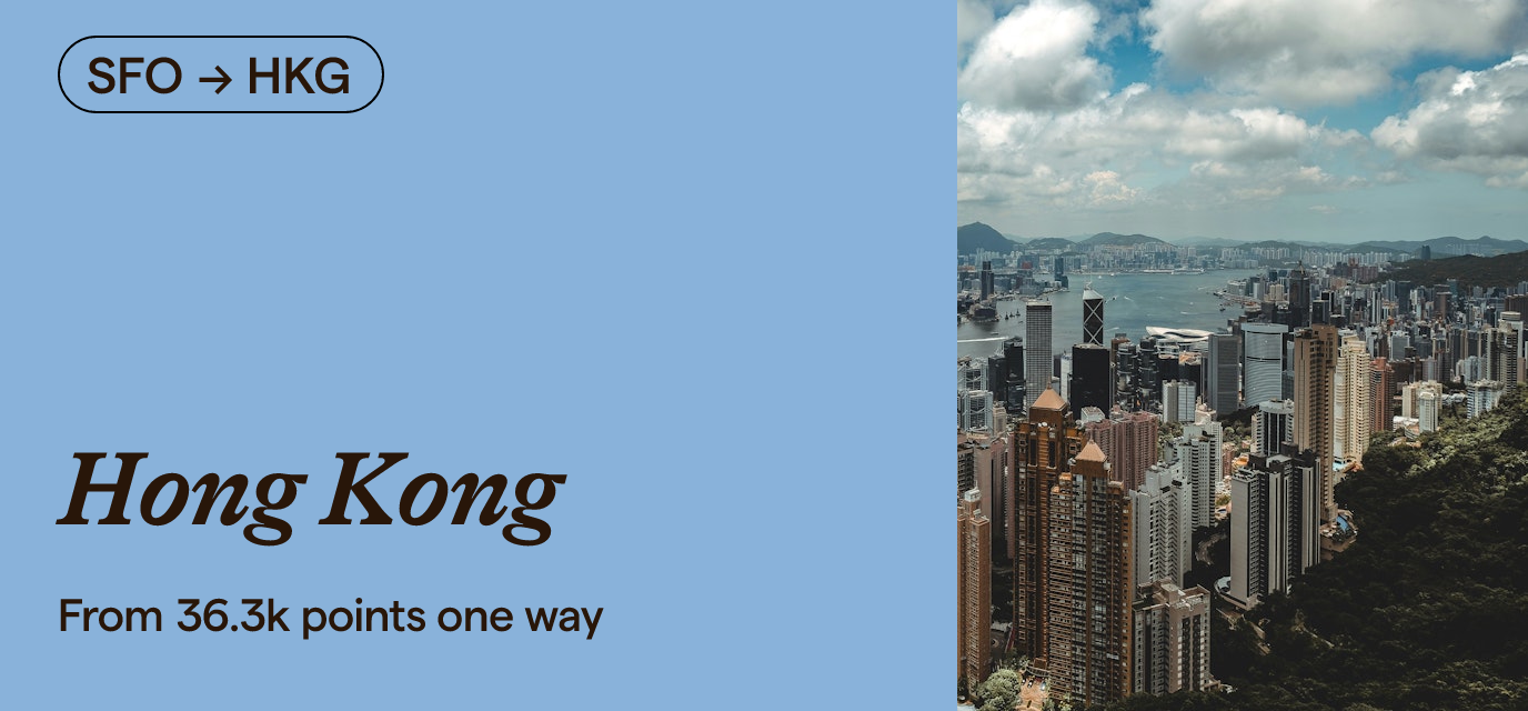 Destination: SFO - From 36.3k points one way