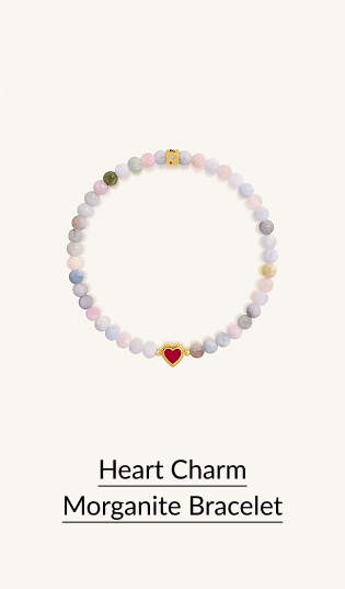 Heart Charm Morganite Bracelet