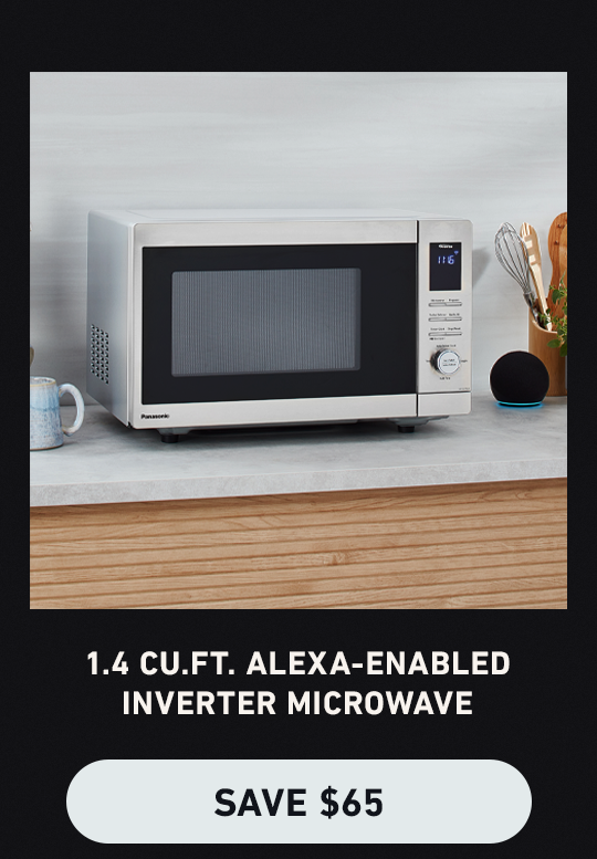 1.4 cu ft alexa-enabled inverted microwave - save $65