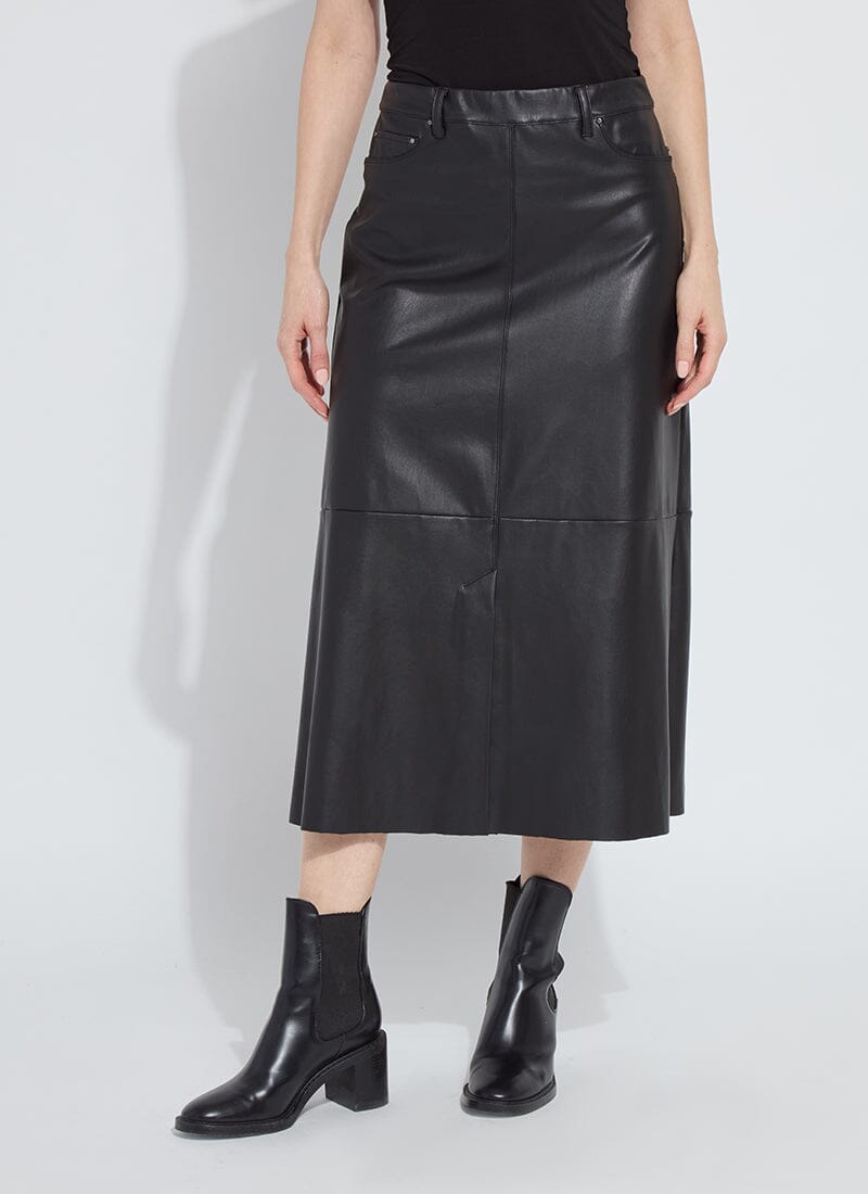 Image of Warren A-Line Vegan Leather Skirt