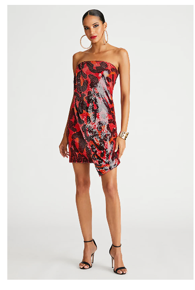 Ari Dress in Printed Sequin