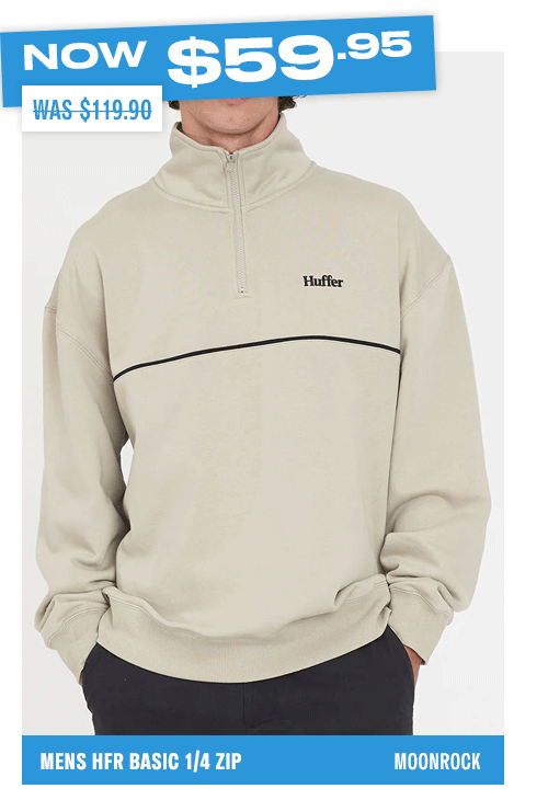 MENS HFR BASIC 1/4 ZIP MOONROCK