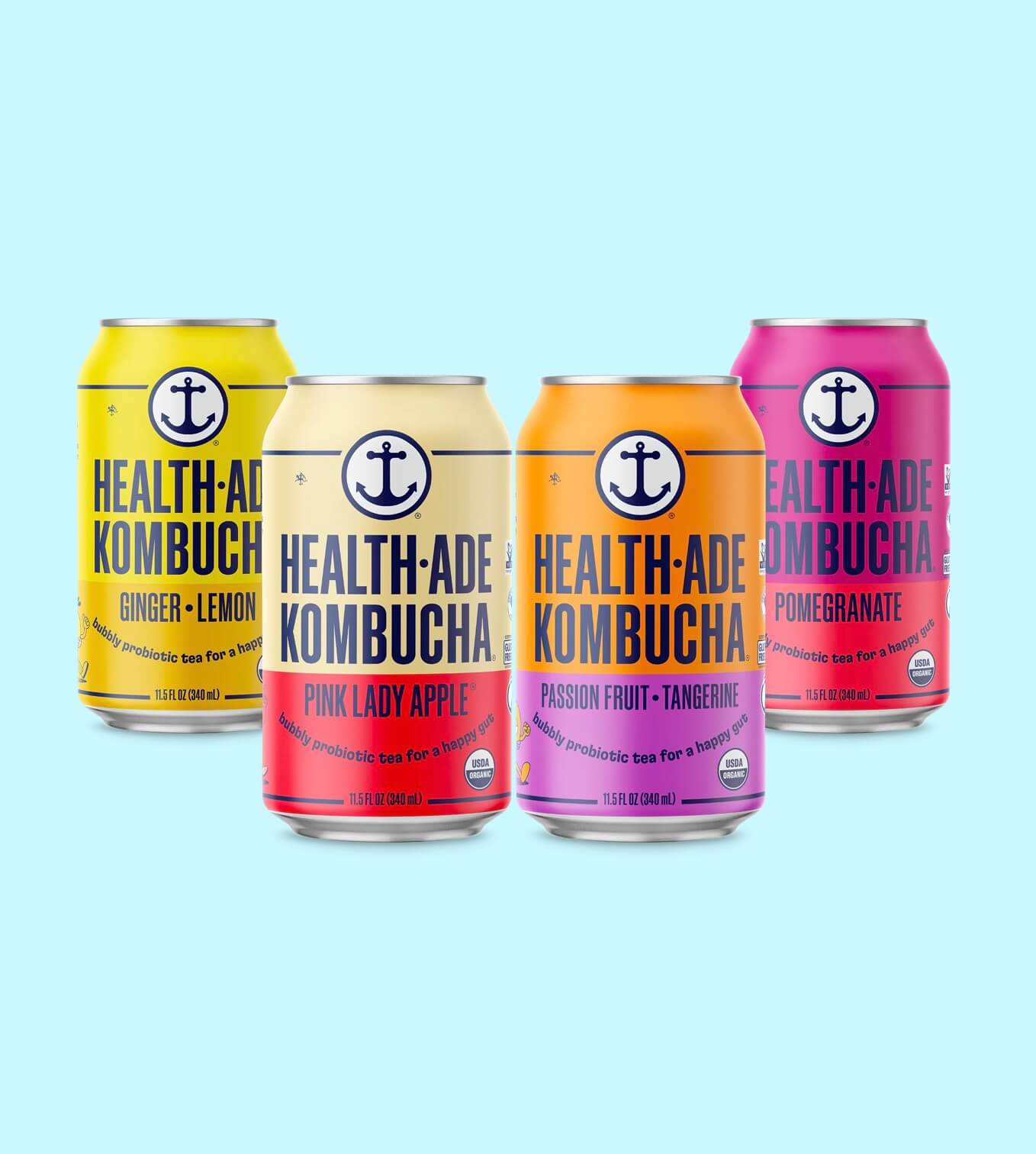 3 Health-Ade Kombucha cans