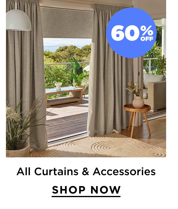 60% Off All Curtains & Accessories