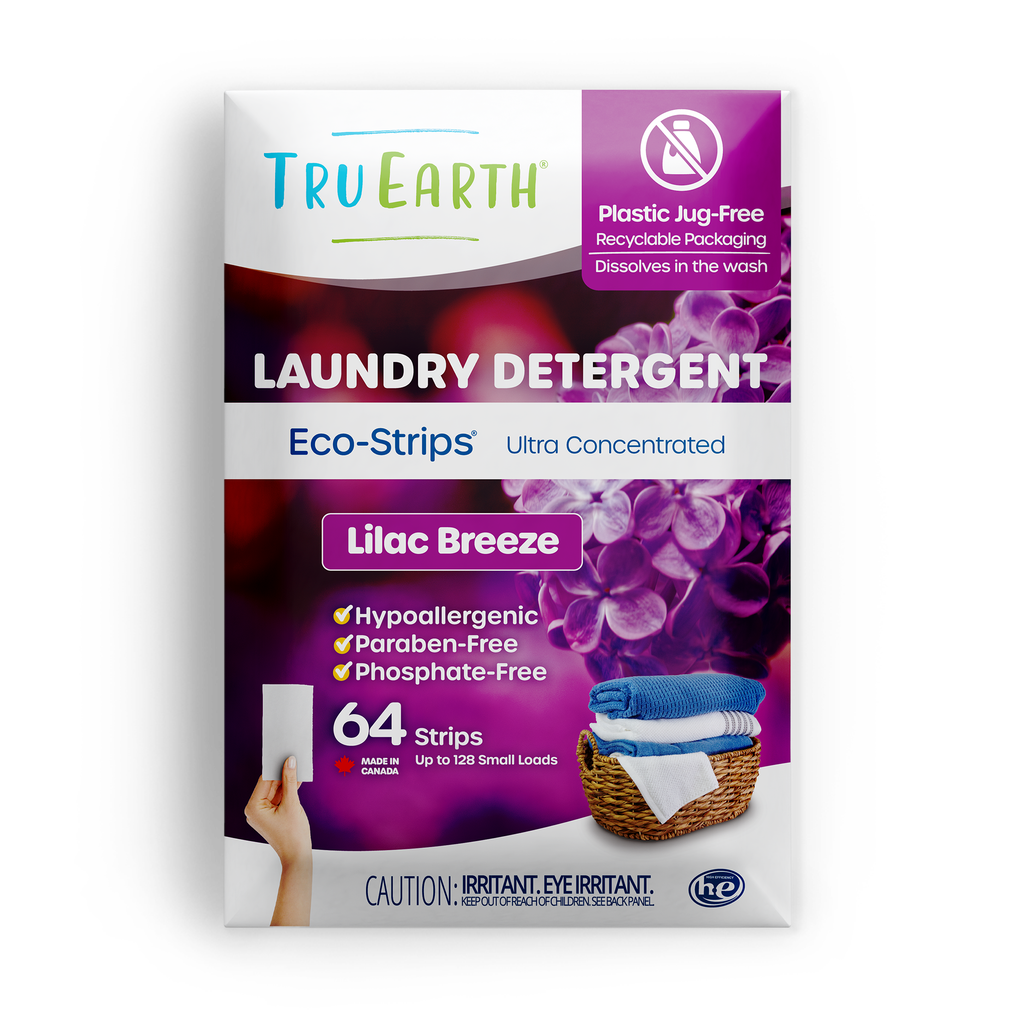 Image of Tru Earth Eco-Strips Laundry Detergent - Lilac Breeze / 64 Strips