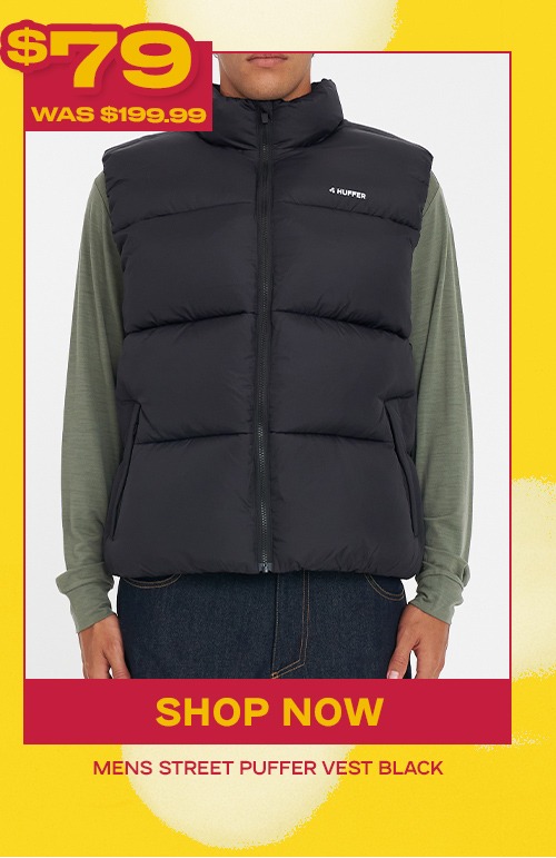 MENS STREET PUFFER VEST BLACK