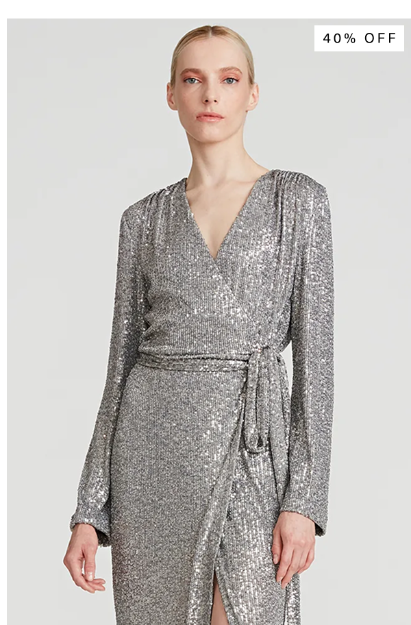 Falan Sequin Cocktail Dress in Silver (40% off)