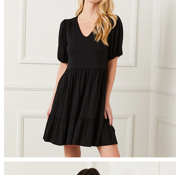 Puff Sleeve Tiered Dress