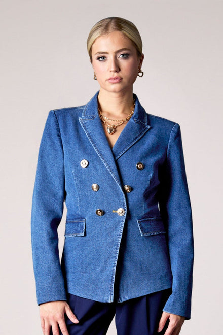 Blake Double Breasted Recycled Blazer - Medium Stone