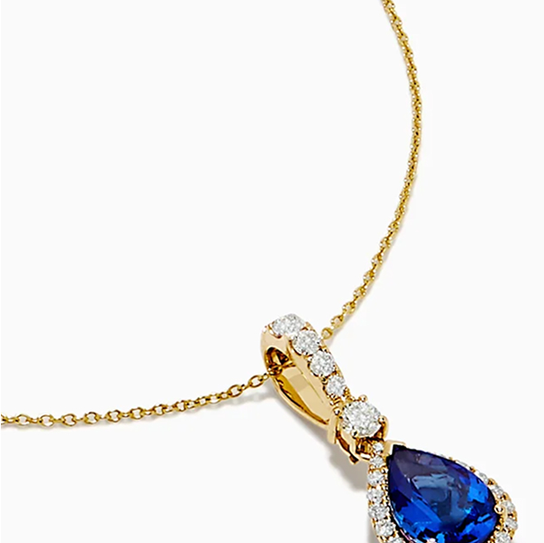 Nahla 14K Yellow Gold Pear Shaped AAA Tanzanite Pendant