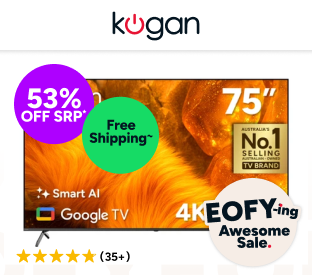 Kogan 75" QLED 4K Smart AI Google TV Product Image