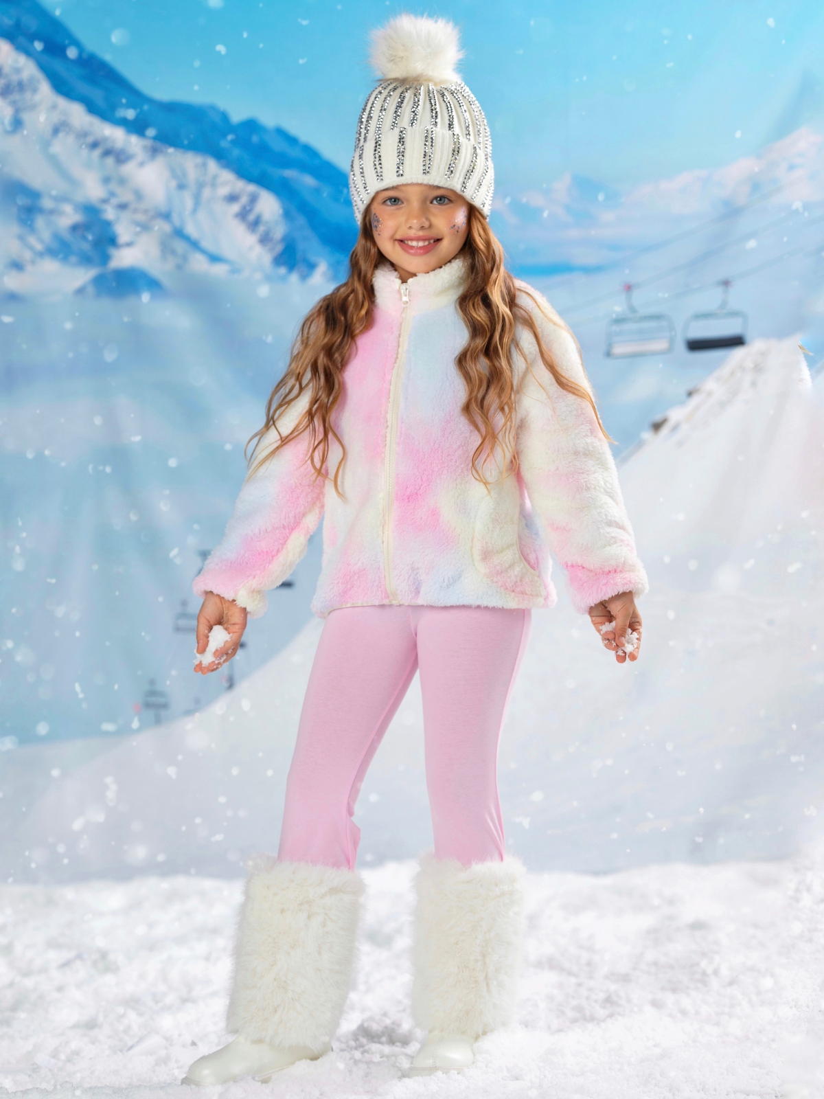 Image of Frosted Unicorn Fleece Zip Jacket