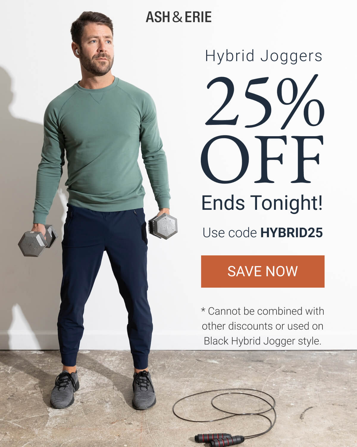 25% Off Hybrid Joggers Ends Tonight!