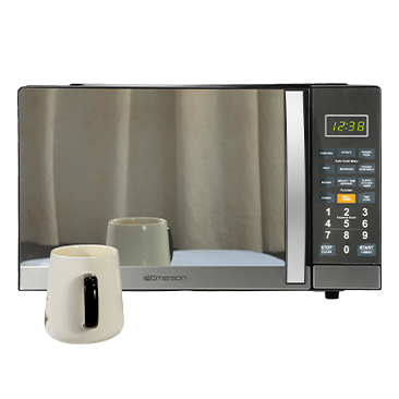 Emerson 1.1 CF, 1100W, Stainless Steel, Mirror Finish, Microwave Oven With Grill