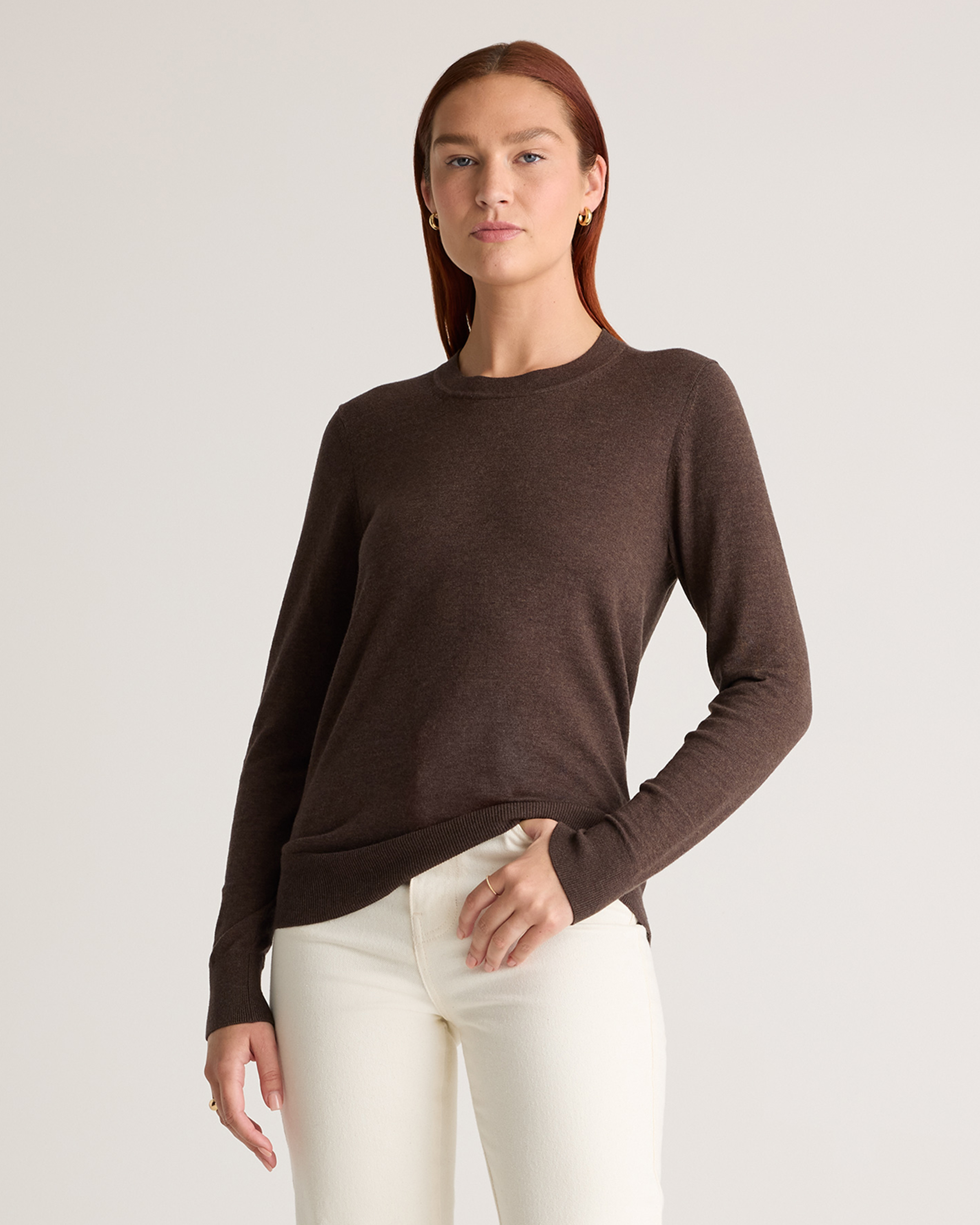 Lightweight Cotton Cashmere Crew Sweater 