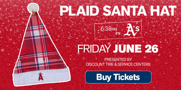 Plaid Santa Hat, Presented by Discount Tire & Service Centers - Friday, June 26, 6:38pm vs. Athletics - Buy Tickets