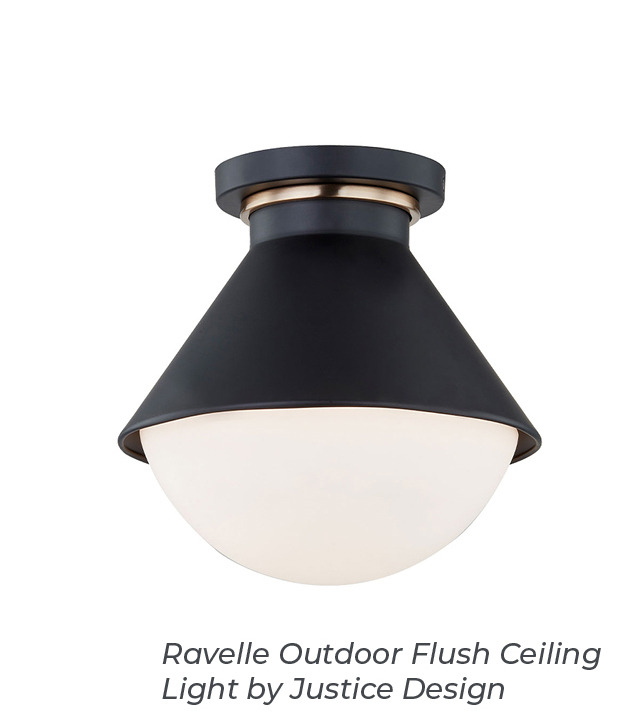 Ravelle Outdoor Flush Ceiling Light by Justice Design