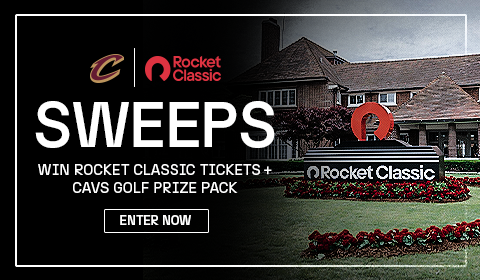 Cavs x Rocket Classic Sweeps. Click to enter for a chance to win Rocket Classic tickets and a Cavs Golf Prize Pack