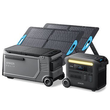 EverFrost Powered Cooler 50 + F2600 + (2) PS100 Solar Panels