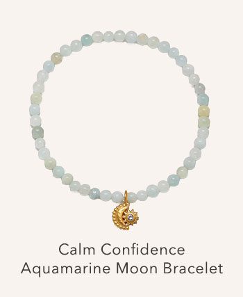 Calm Confidence Aquamarine Moon Bracelet
