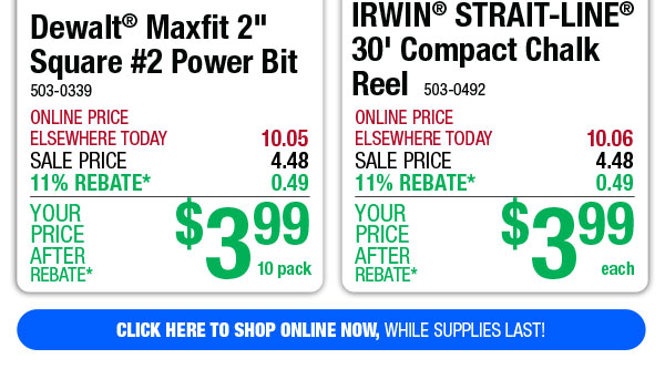 IRWIN® STRAIT-LINE® 30' Compact Chalk Reel - ONLY $3.99 After Rebate*!