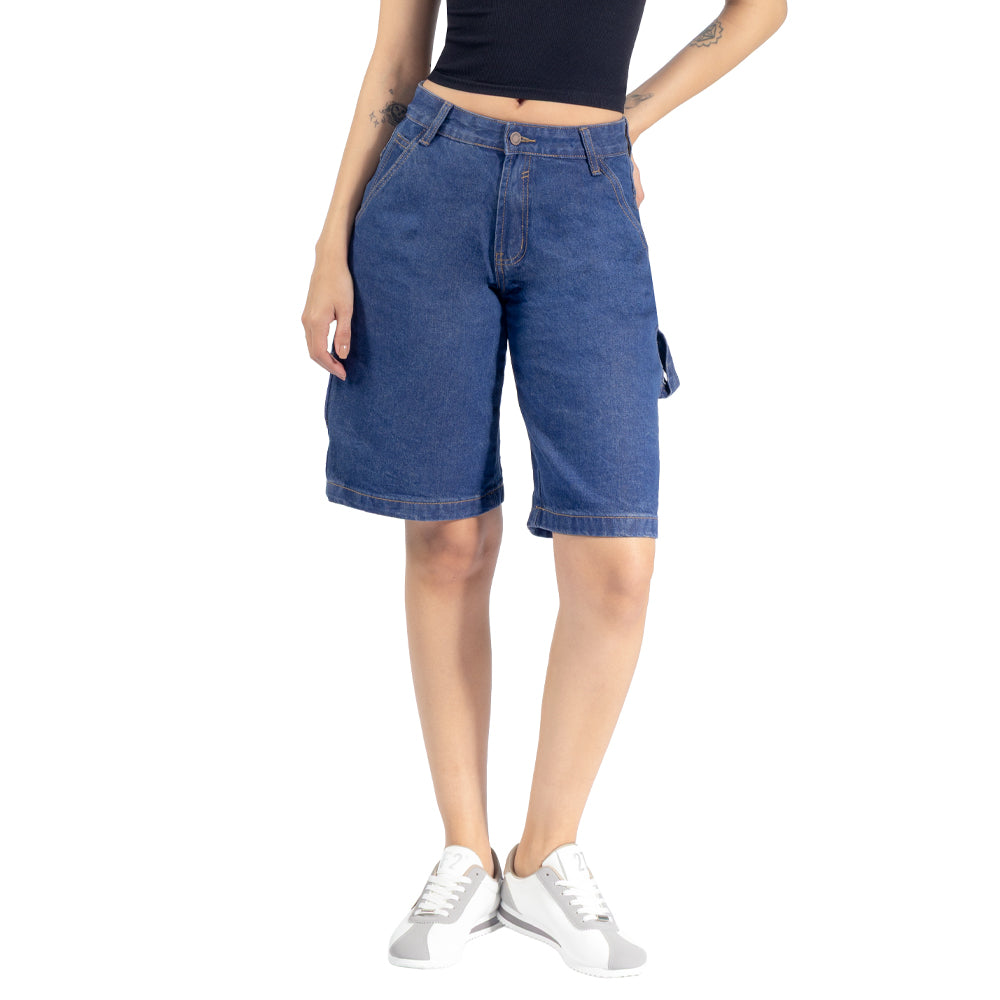 Short Cargo Denim Baggy Fit Tipo Jort-AZUL / 11