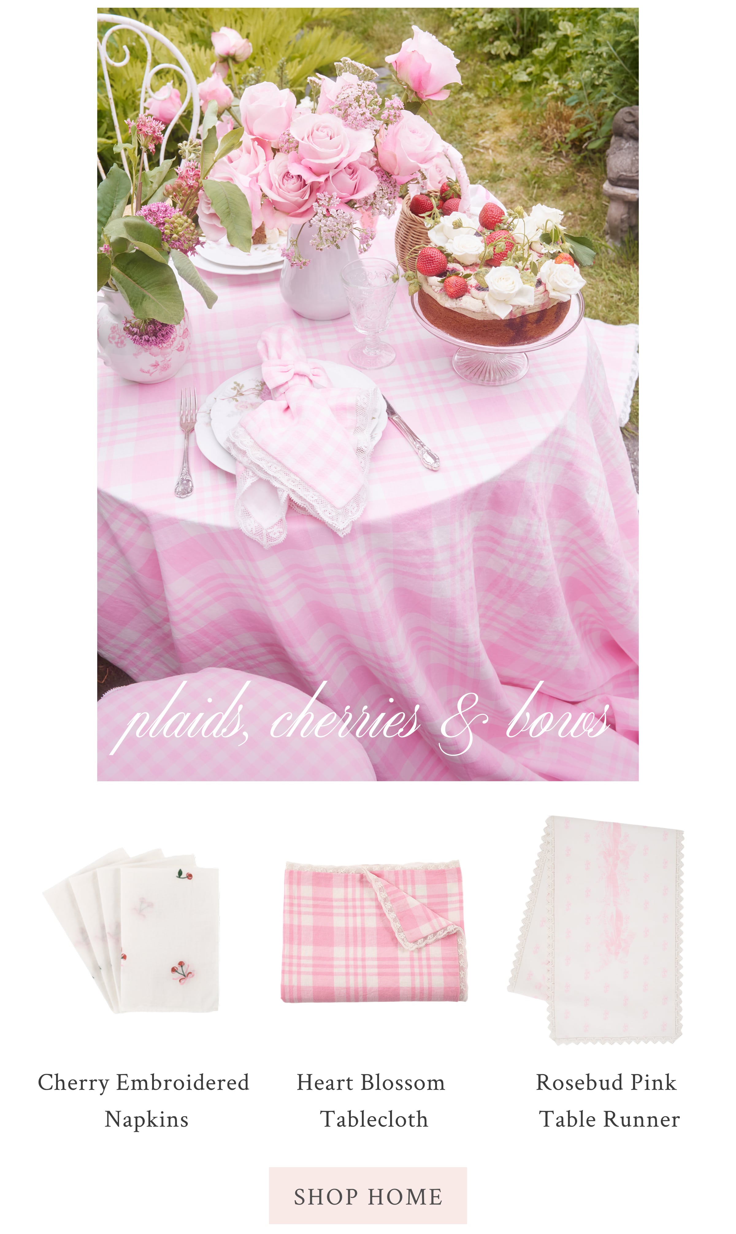 PLAIDS, CHERRIES & BOWS <SHOP HOME>