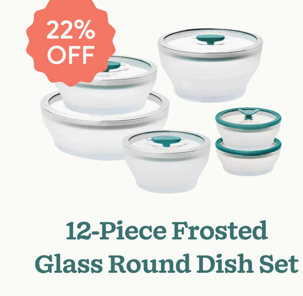 12-Piece Frosted Glass Round Dish Set