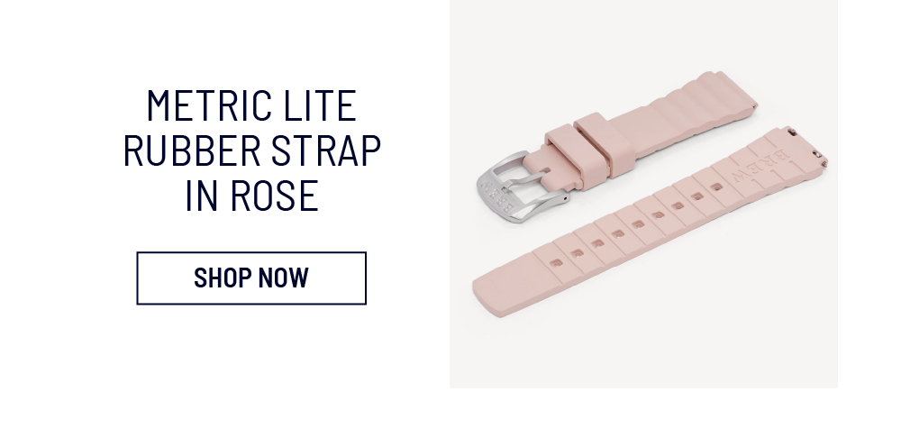 Metric Lite Rubber Strap in Rose SHOP NOW