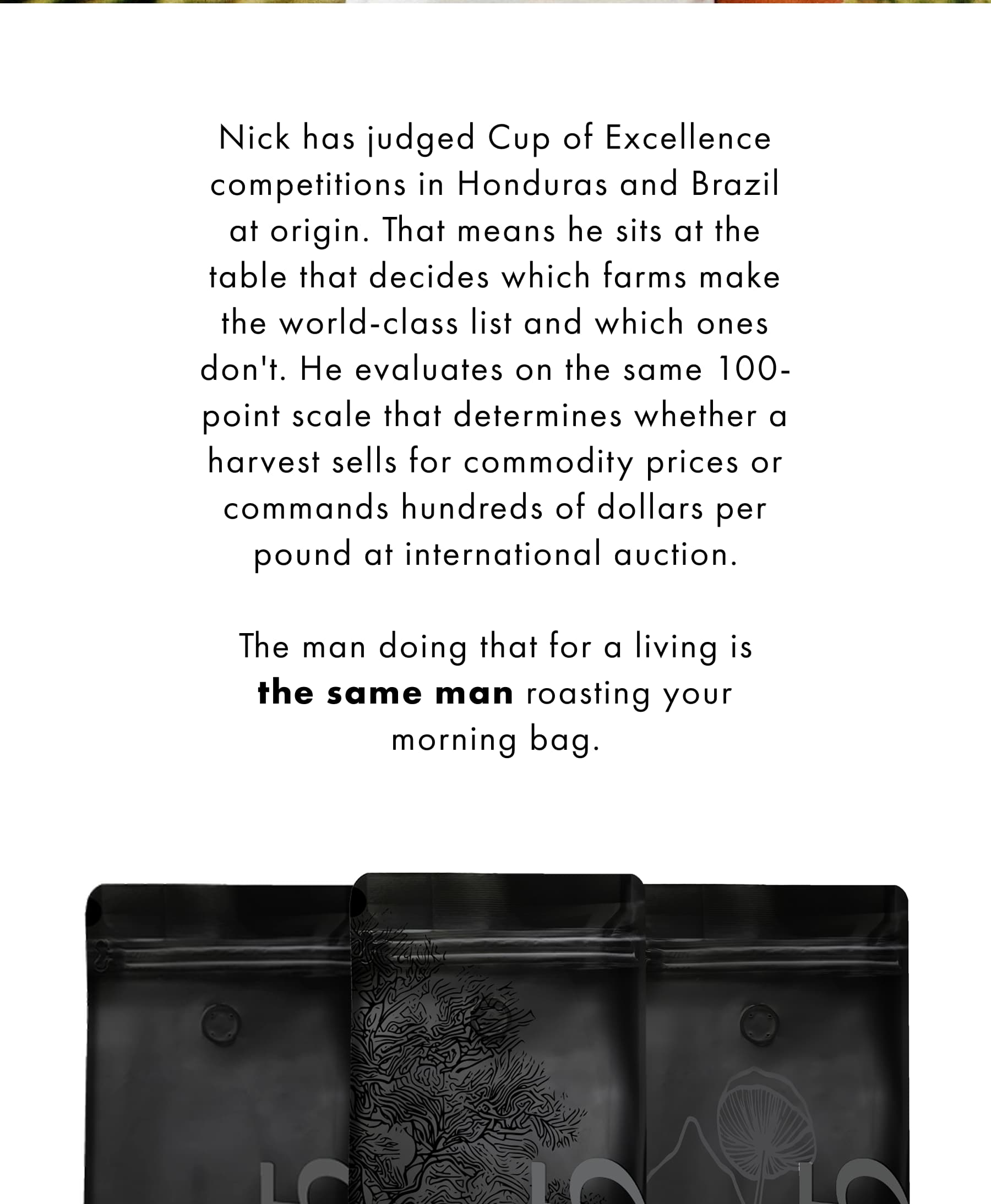 Nick has judged the cup of excellence