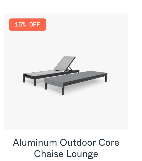 15% OFF Aluminum Outdoor Core Chaise Lounge