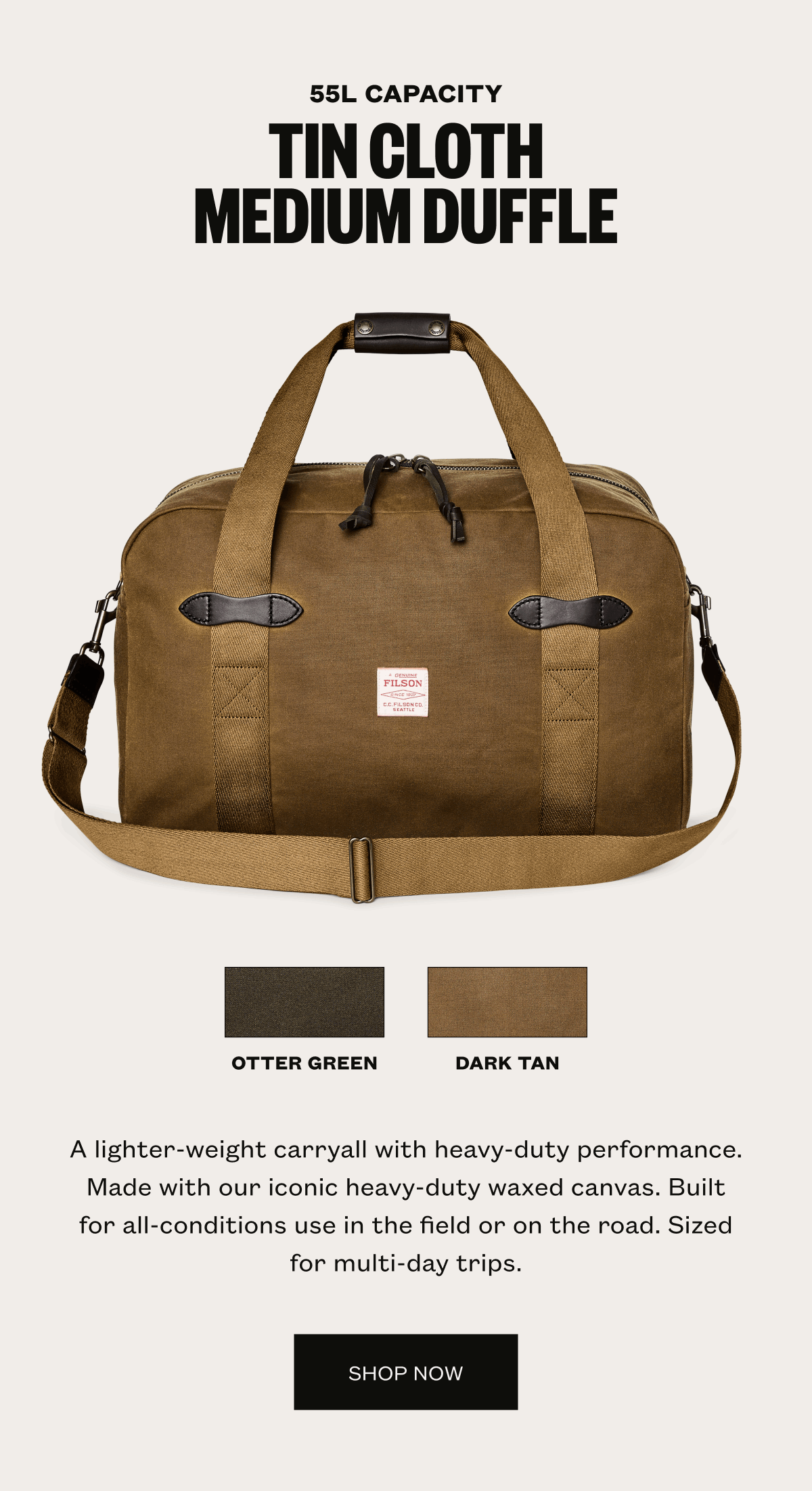 Tin Cloth Medium Duffle