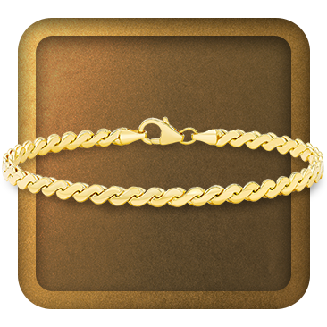 14kt Yellow Gold Serpentine Chain Bracelet