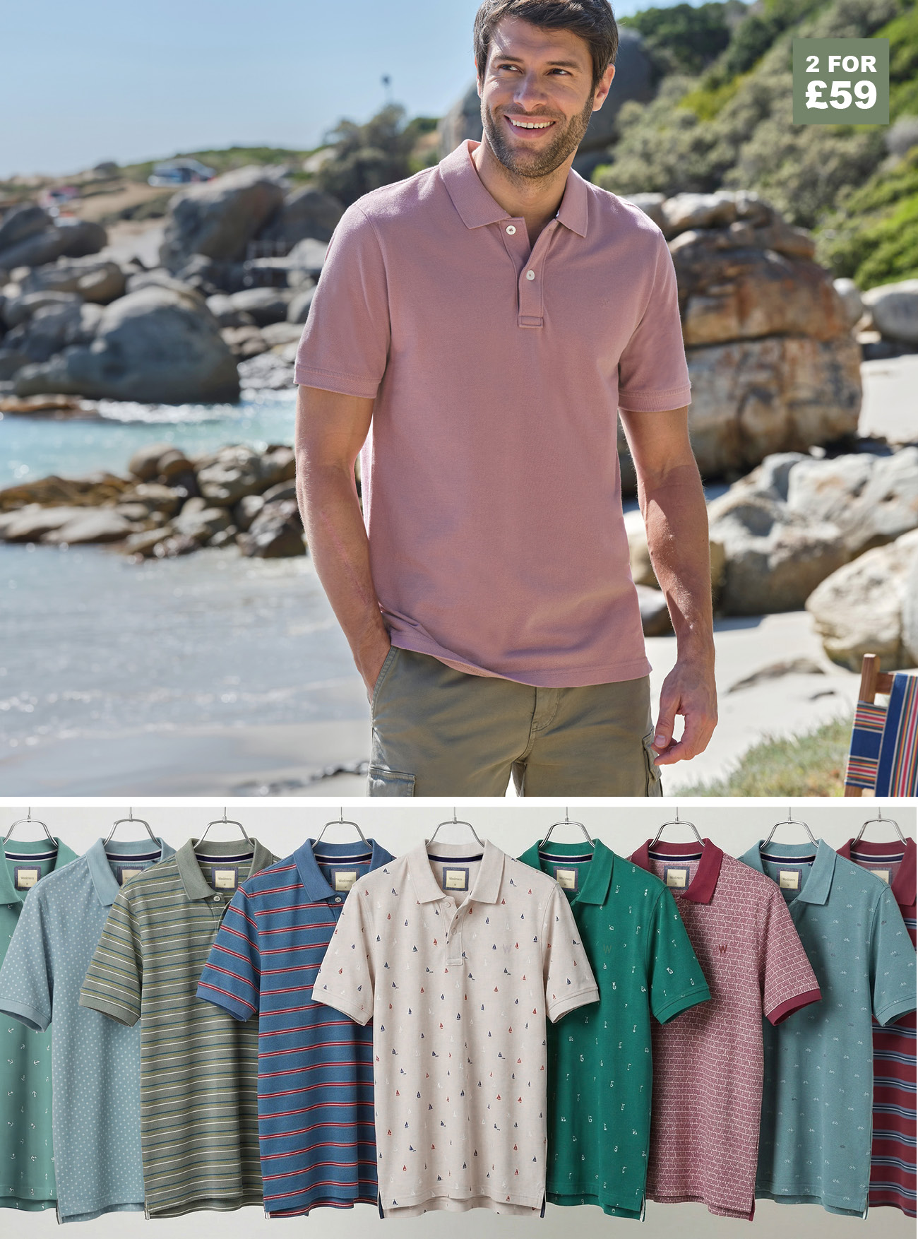 Mix and Match - 2 for £59 Cotton Polo Shirts