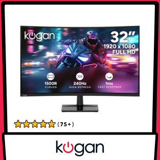 Kogan 32" Curved Full HD 240Hz 1ms FreeSync Gaming Monitor Product Image