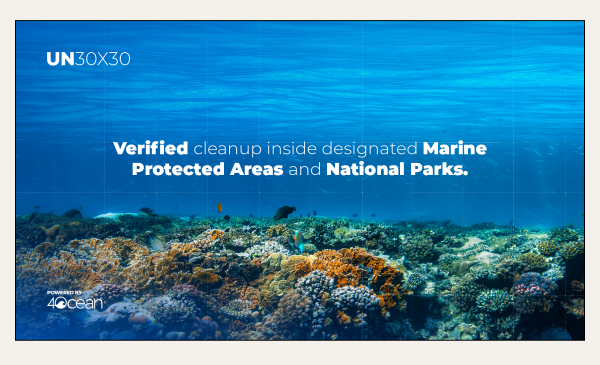 Verified cleanup inside designated marine protected areas and national parks