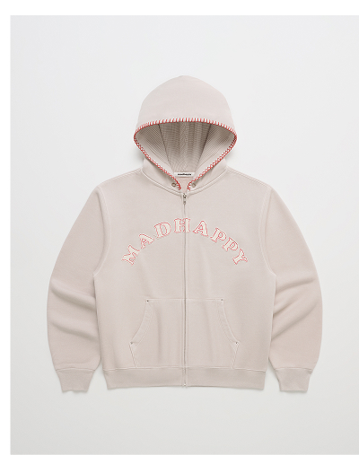Washed Cooper Applique Zip Up - Dusty