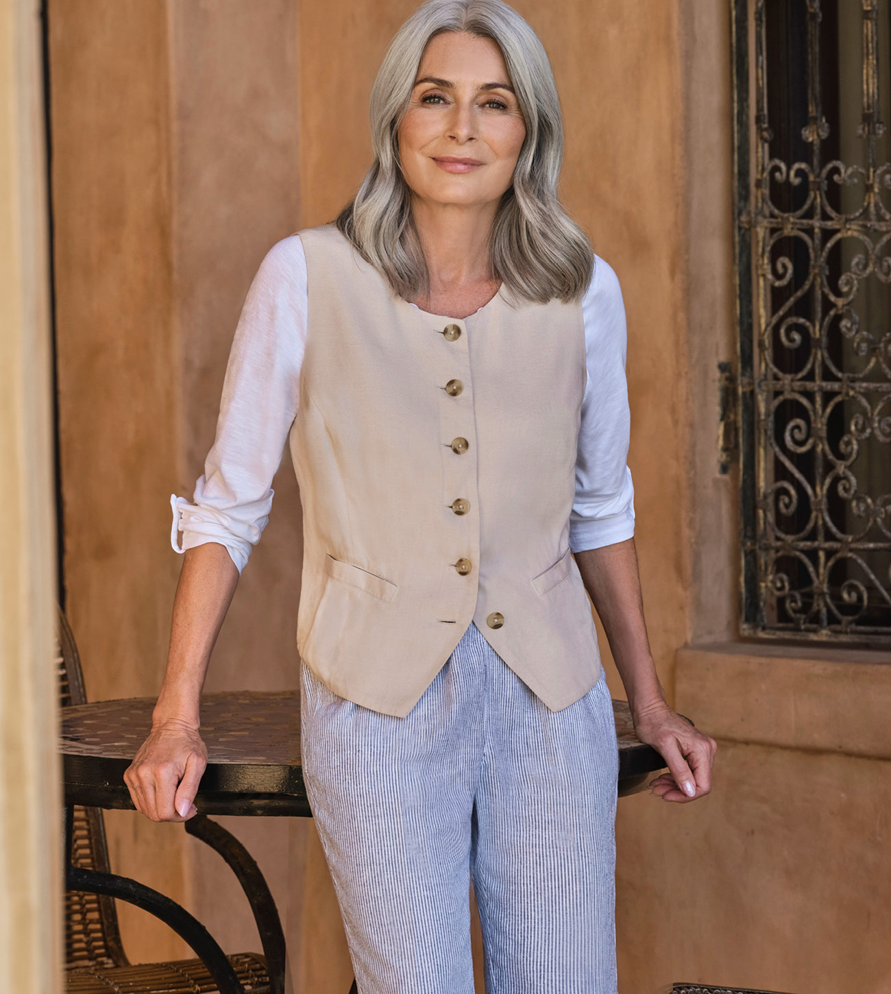 Linen Blend Waistcoat