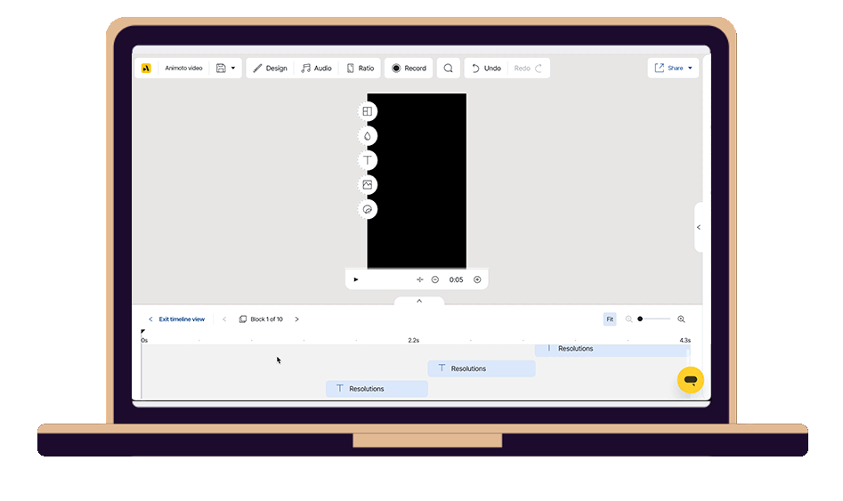 GIF showing how to time and layer text boxes