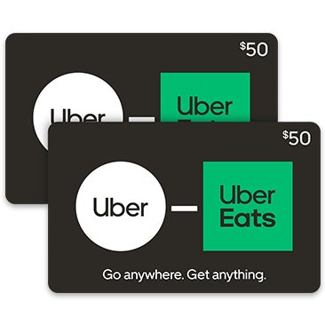 Uber - Two $50 eGift Cards